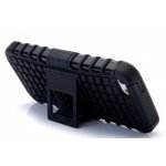 Wholesale iPhone 5 5S TPU+PC Dual  Hybrid Case with Stand (Black-Black)